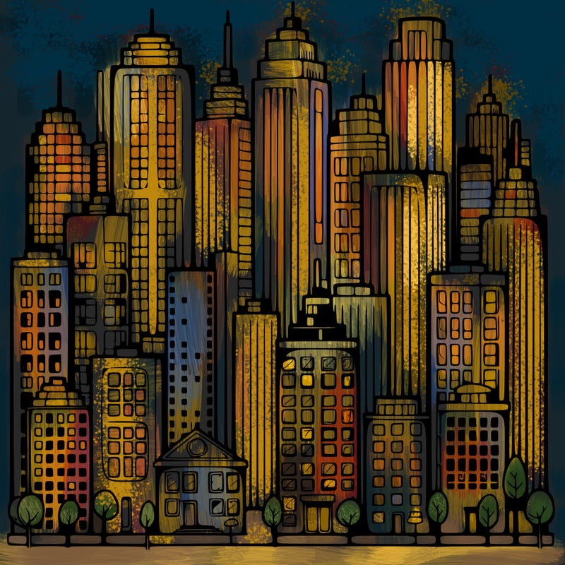 a city with skyscrapers