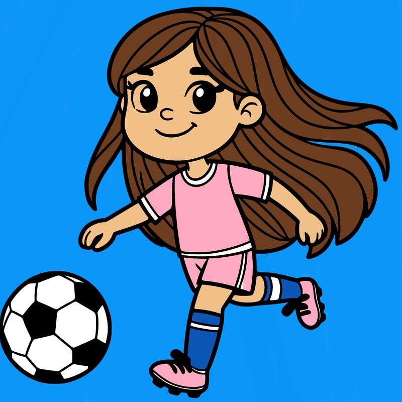 soccer girl with a ball