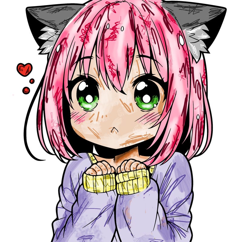 shy anime catgirl