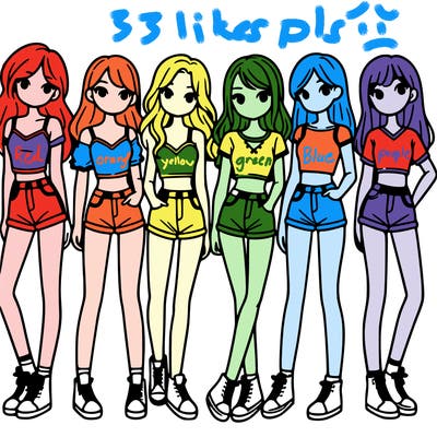 a group of girls wearing crop tops and shorts