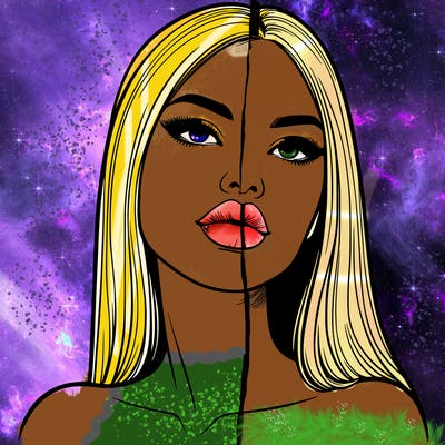 realistic woman with full lips