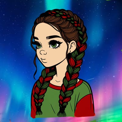 realistic girl with braids