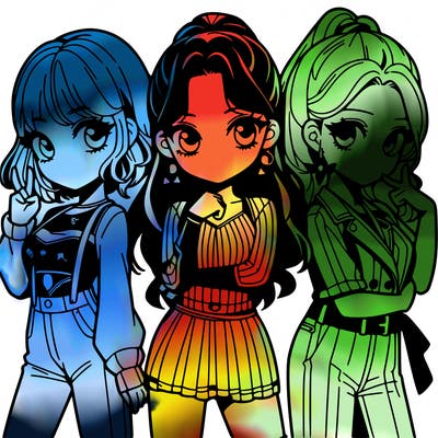 rumi and zoey and mira  from k pop demen hunters