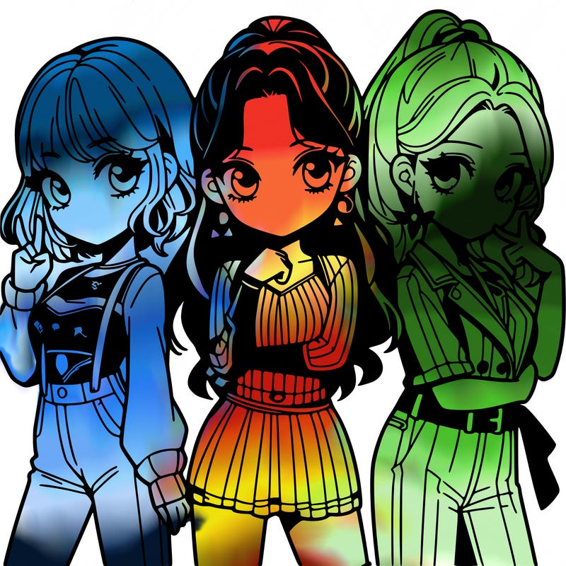 rumi and zoey and mira  from k pop demen hunters