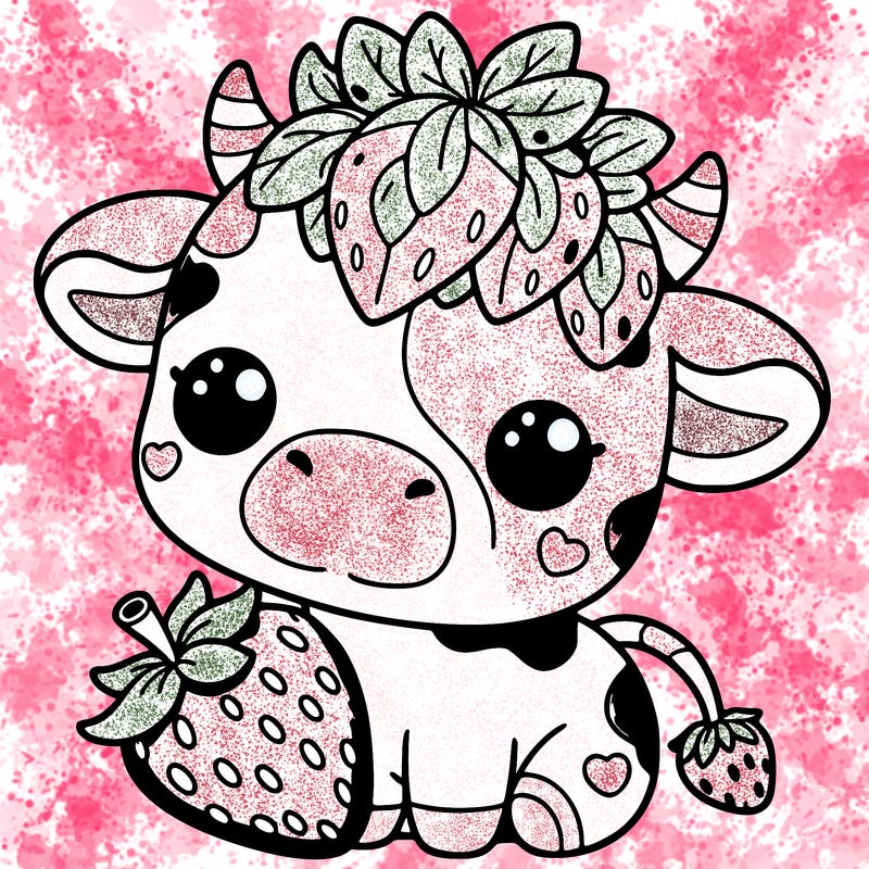 cute strawberry cow