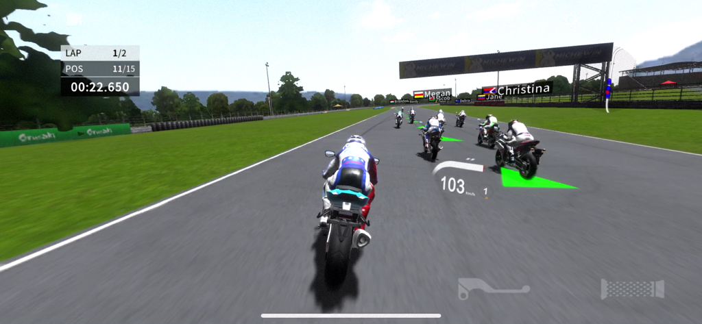 Real Moto 2 - Gameplay screenshot of Real Moto 2 showing motorcycles racing on a track