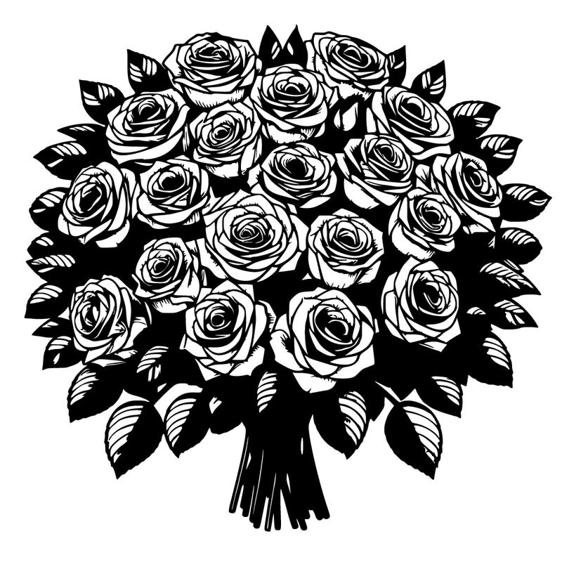 large bouquet of beautiful roses realistic