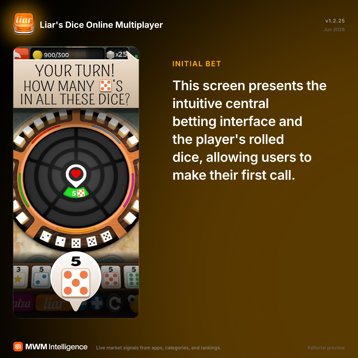 Liar's Dice Online Multiplayer - Games App | MWM