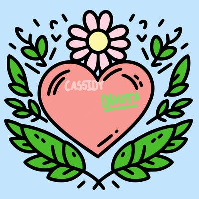 heart with a flower outlining around it