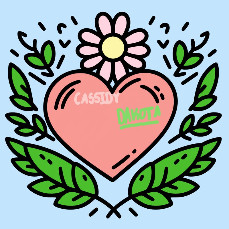 heart with a flower outlining around it