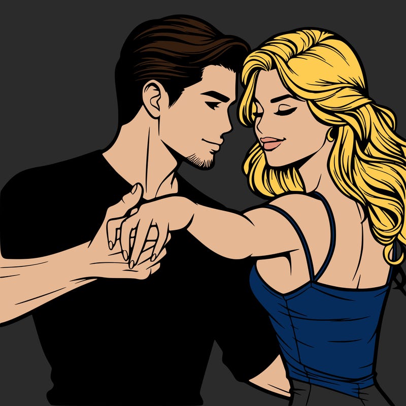 a realistic looking man and woman dancing together