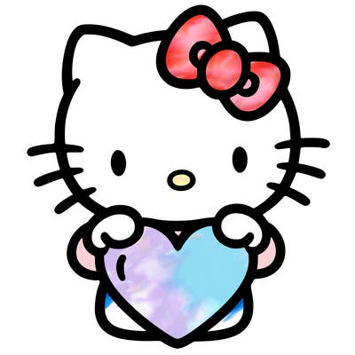 hello kitty with a big heart