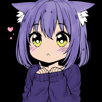 shy anime catgirl