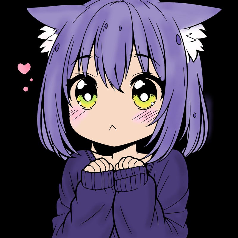 shy anime catgirl