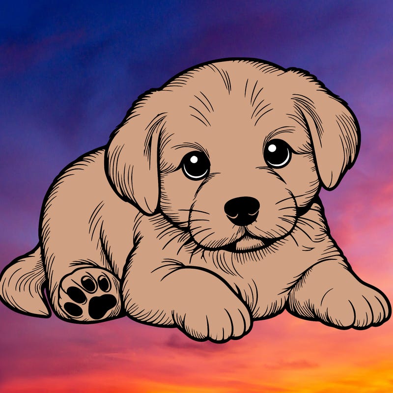 a cute realistic puppy