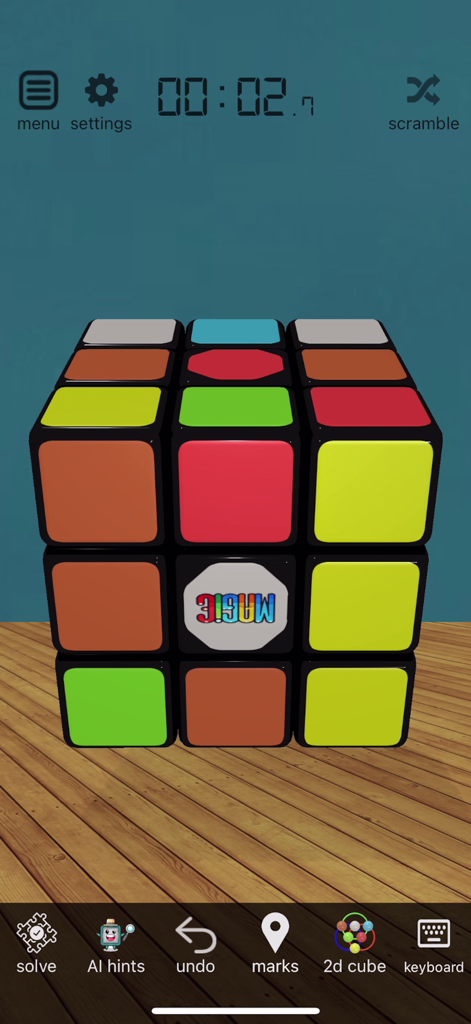 3D Magic Cube Puzzle - Juego realista de rompecabezas 3D de cubo mágico con controles de resolución y pistas de IA