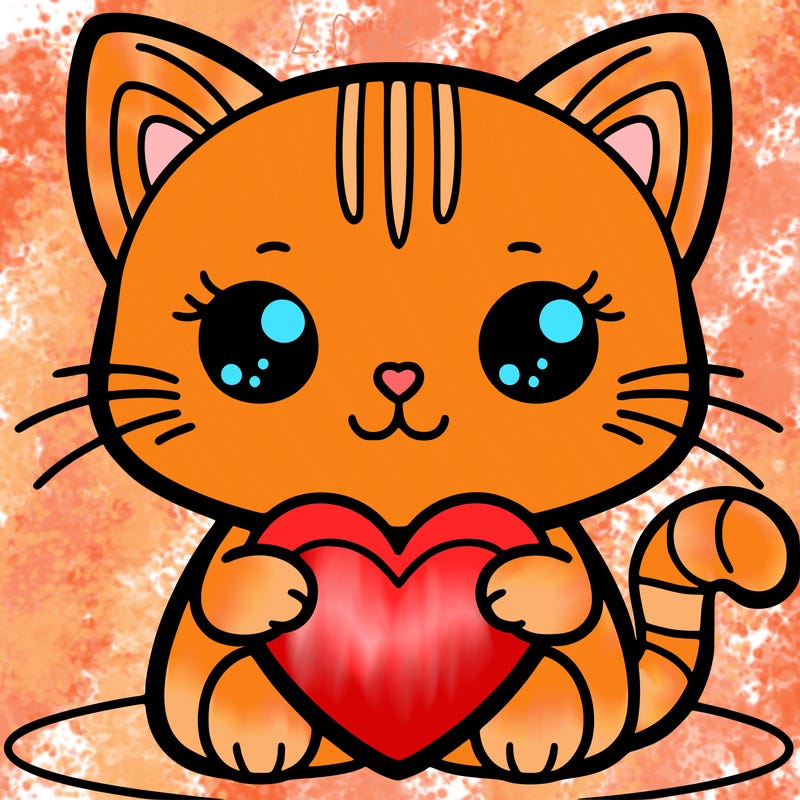cat whith a heart