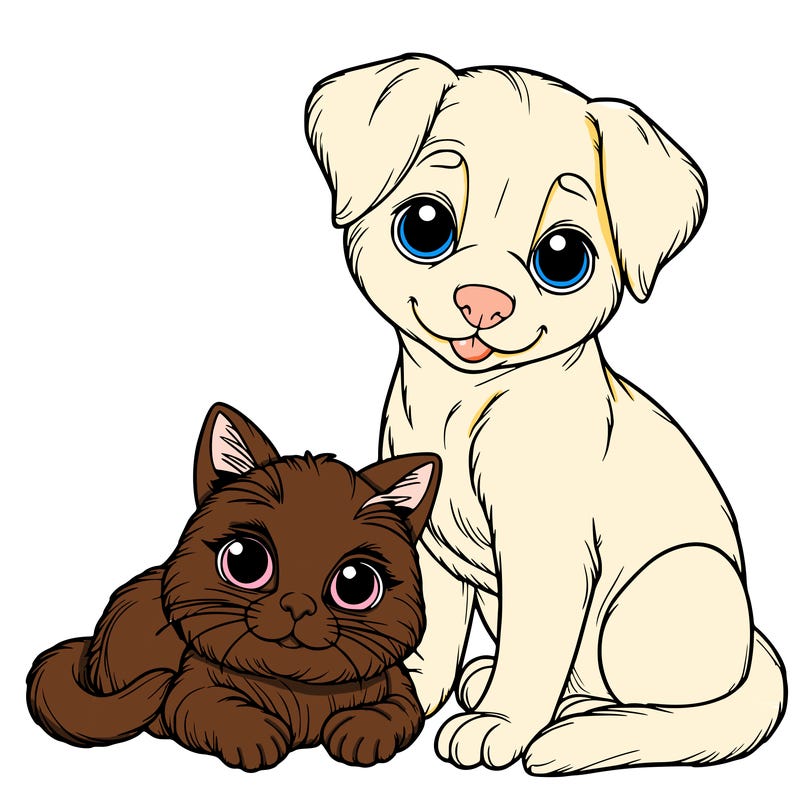 realistic cat and dog