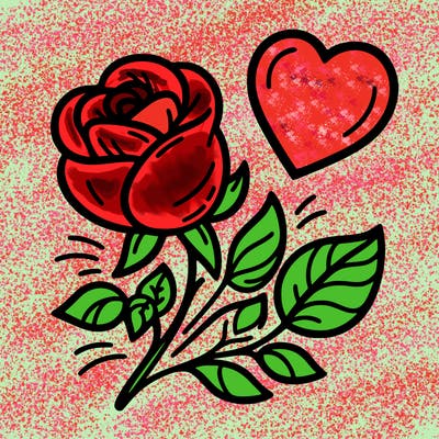 rose and heart