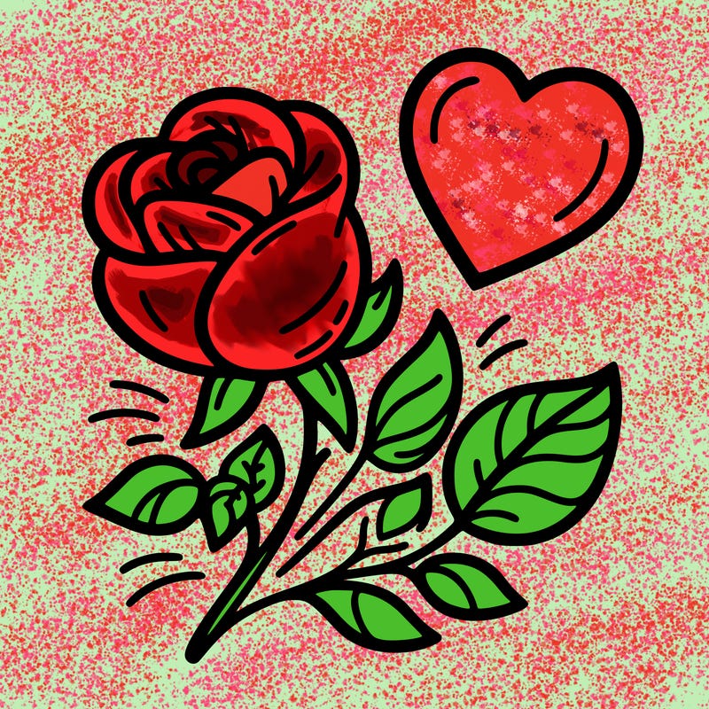 rose and heart