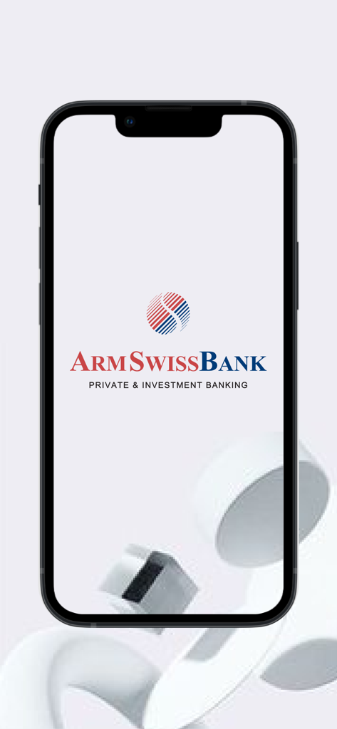 ArmSwiss Mobile Banking - ArmSwiss Bank mobile banking app splash screen featuring the company logo and tagline
