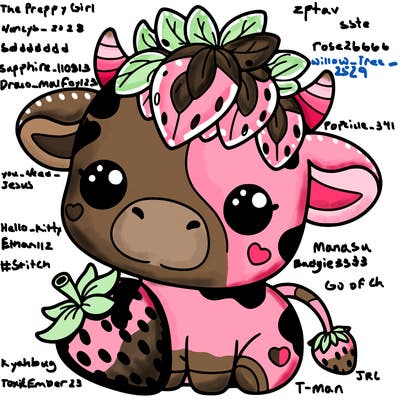 cute strawberry cow