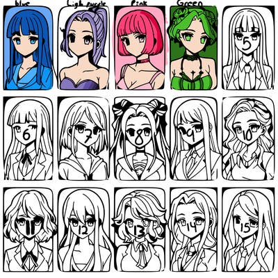 girls that look diffrent anime