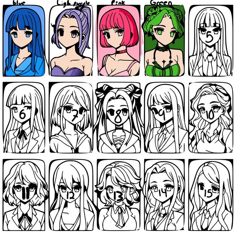 girls that look diffrent anime