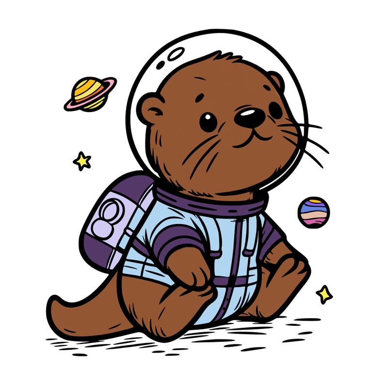 otter in a space suit