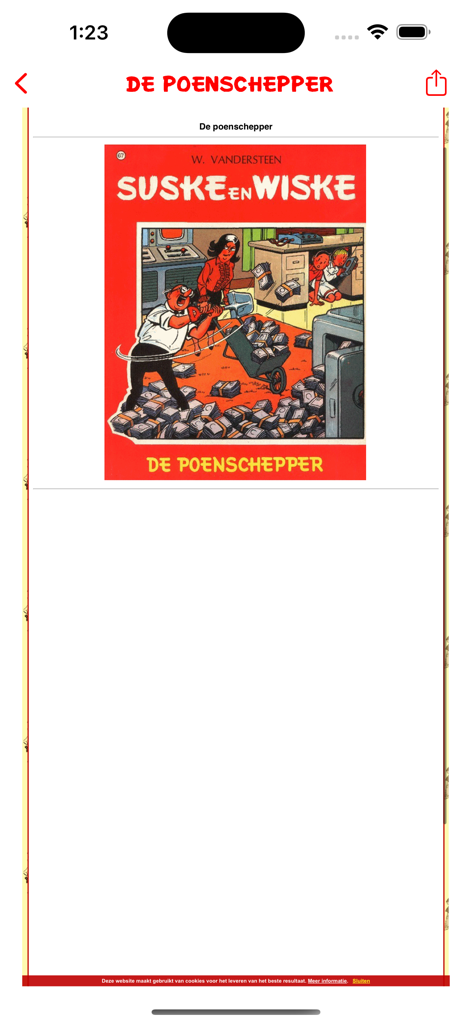 De aardige app - Suske en Wiske comic book cover for De poenschepper in the app