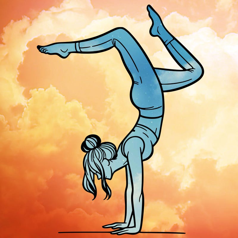 a woman doing a handstand