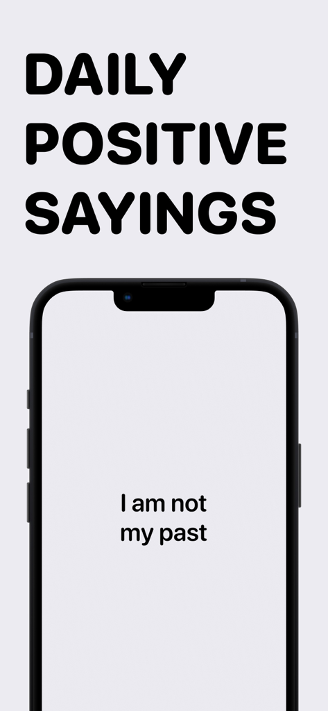 Affirmations for You - Schermata iPhone dall'app Affirmations for You che mostra una frase positiva quotidiana che recita Non sono il mio passato