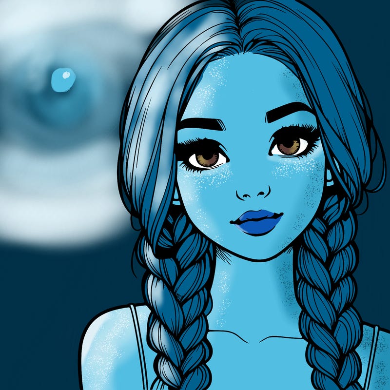 realistic girl with braids