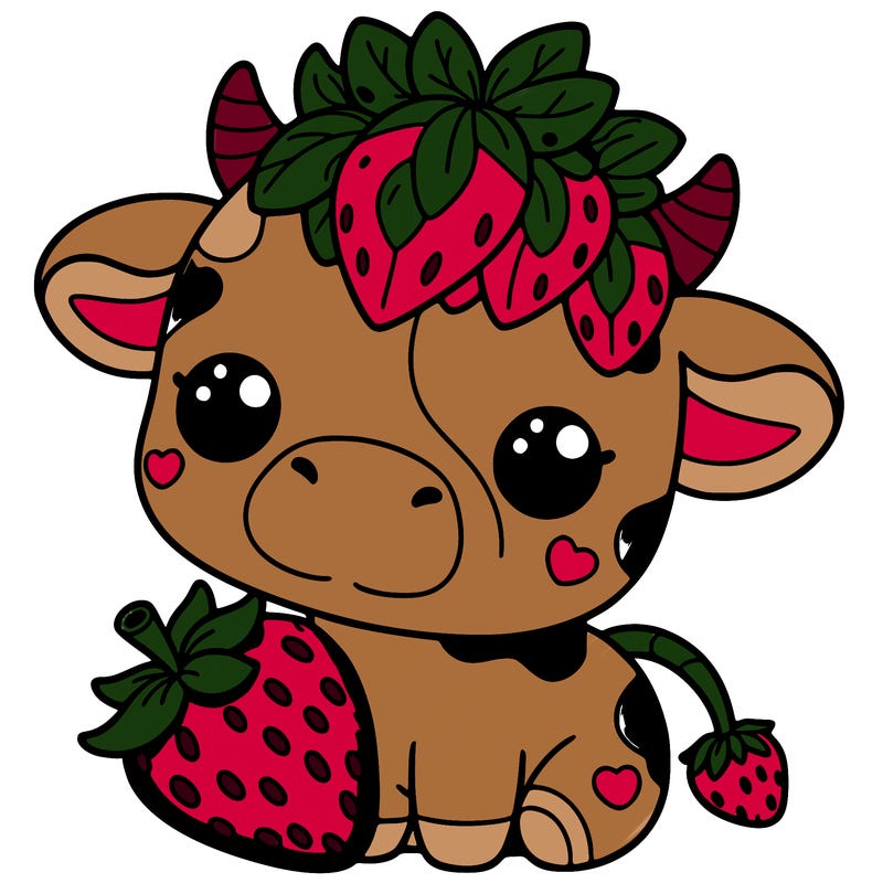 cute strawberry cow