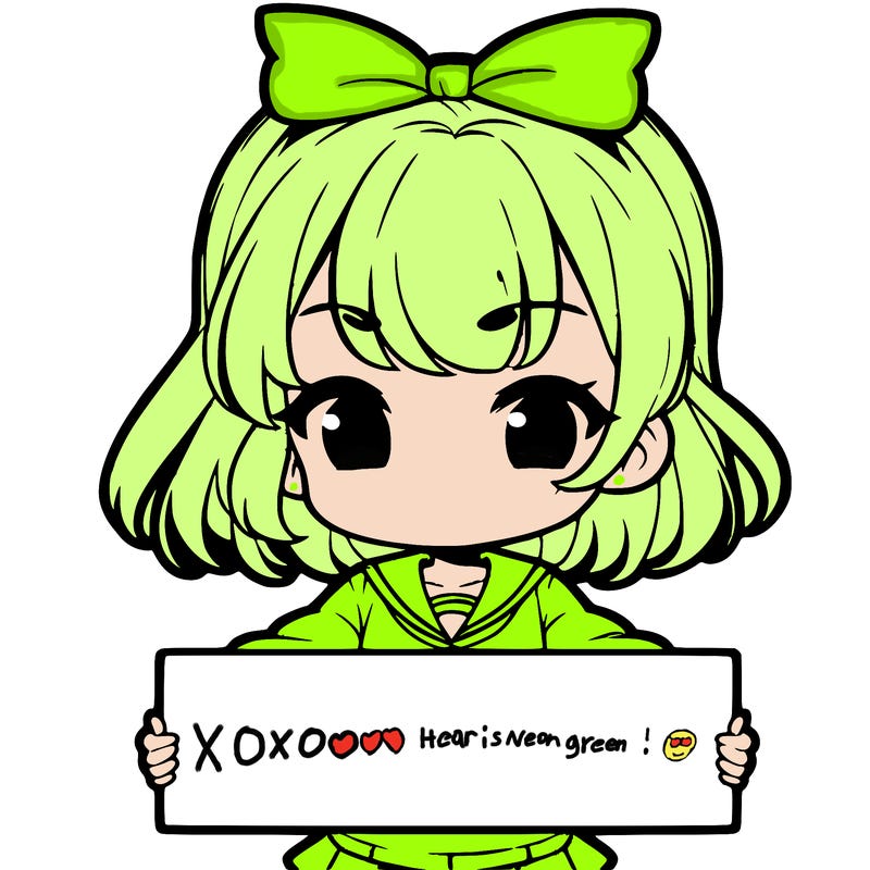 cute anime girl holding a sign