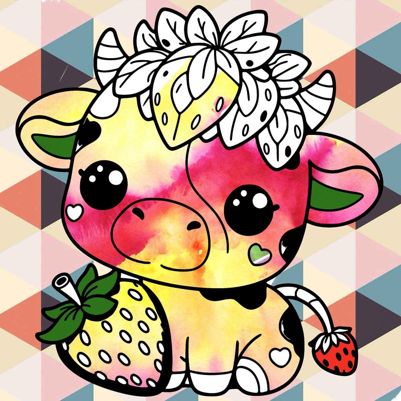 cute strawberry cow
