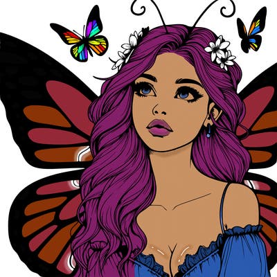 butterfly fairy realistic girl