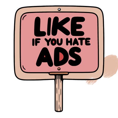 a sign that says like if you hate ads
