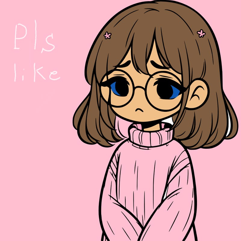 sad girl with glasses in a sweater