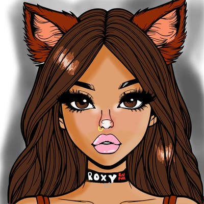 realistic girl with fox ears and realistic lips