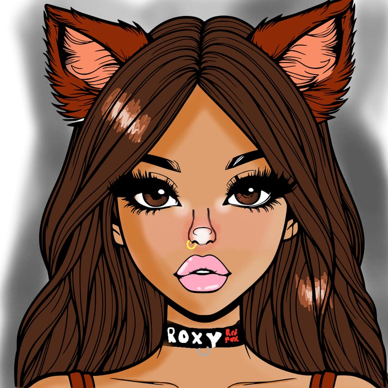 realistic girl with fox ears and realistic lips