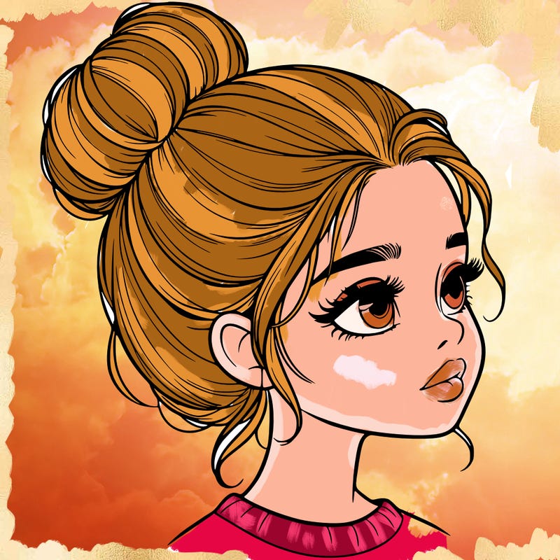 realistic girl with bun