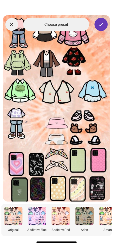 Aesthetic Toka - Outfit Ideas - A collection of aesthetic outfit ideas and accessory presets for Toca Boca characters including clothes and phone cases.