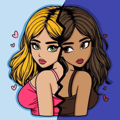 realistic girl split