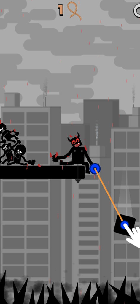 Fall Boys: Rope Rescue - Gameplay screenshot of Fall Boys Rope Rescue showing a player drawing a rescue rope for silhouette characters