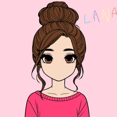 realistic girl with a bun on top of her head.