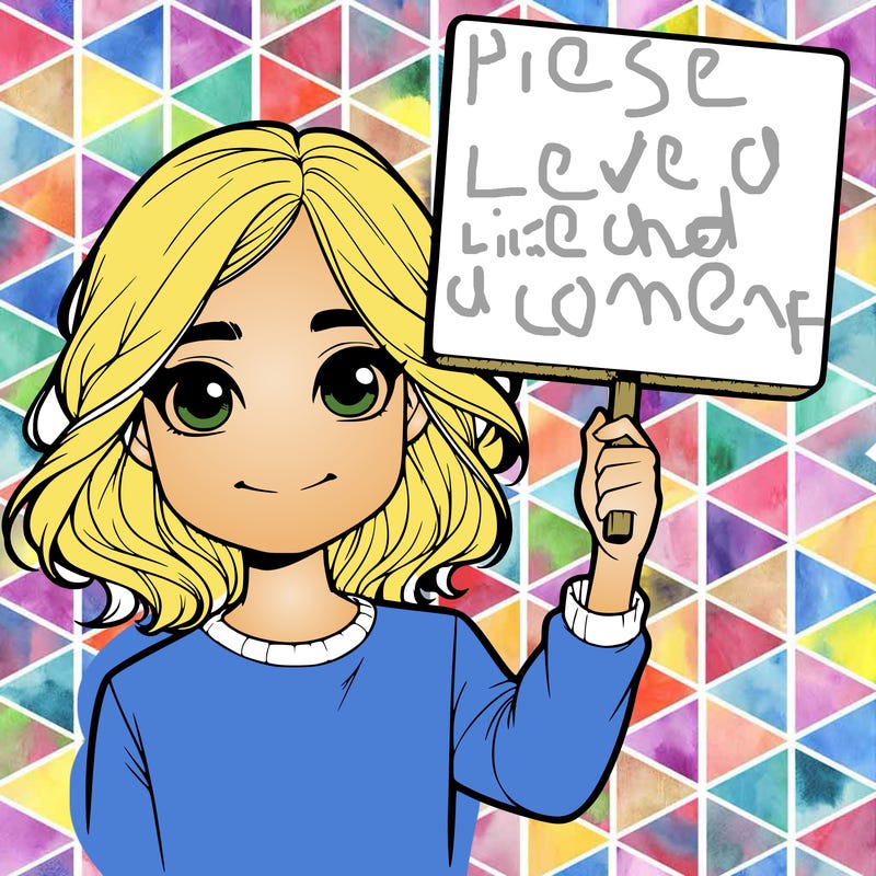 realistic girl holding up a sign