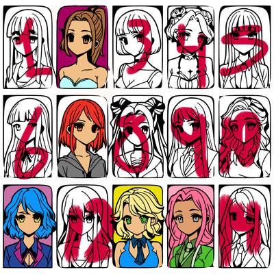 girls that look diffrent anime