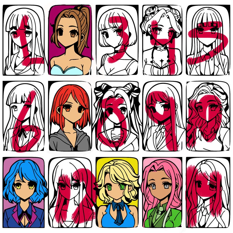 girls that look diffrent anime