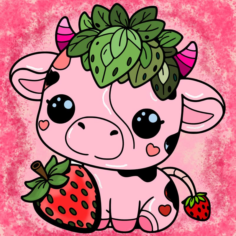 cute strawberry cow